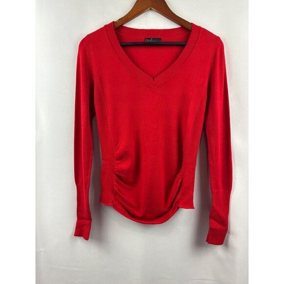 Takeout Womens Red V-Neck Sweater Medium - Picture 1 of 5
